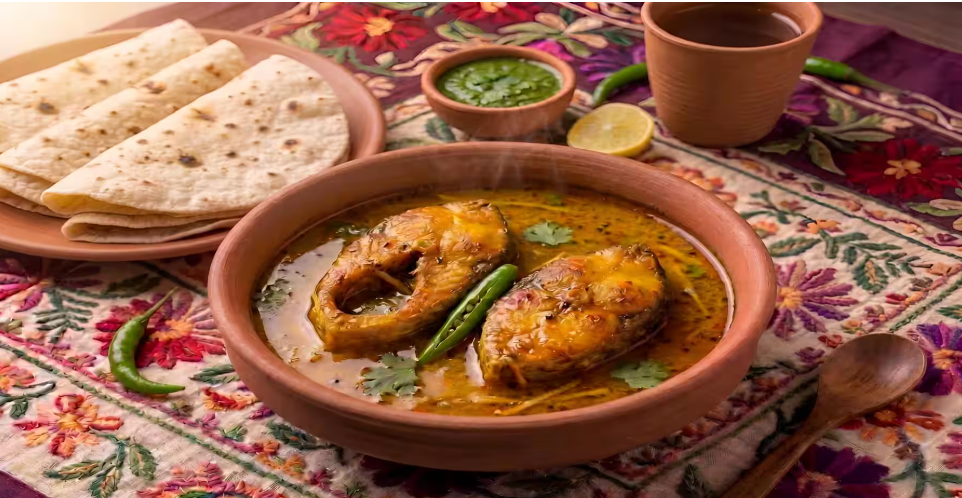 Bihari Fish Curry And 4 Phulka Roti