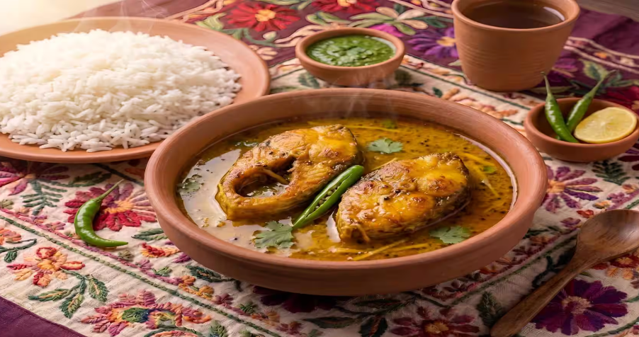 Bihari Fish Curry With Rice