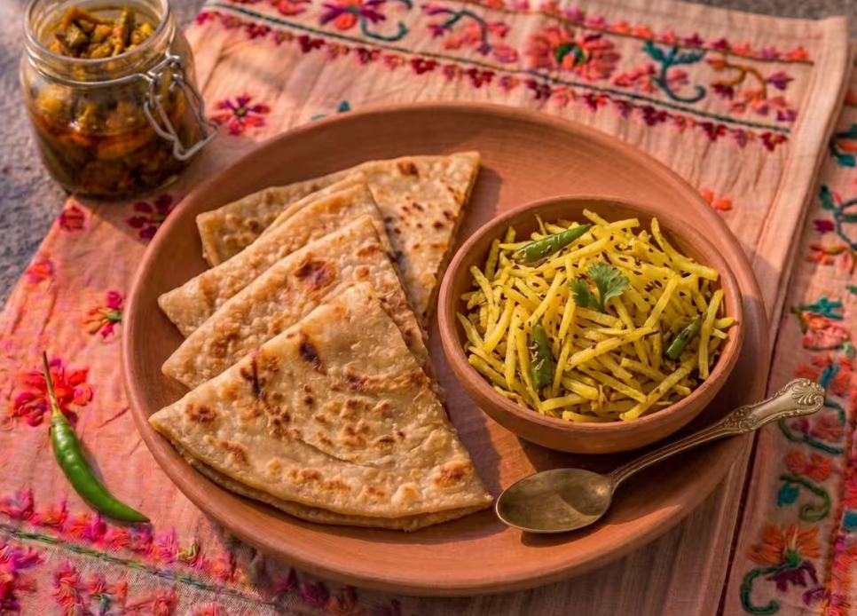 Triangle Paratha With Aloo Bhujia [3 Parathas]