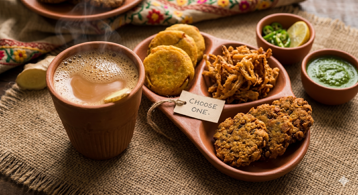 Kadak Ginger Tea & Pakoda
