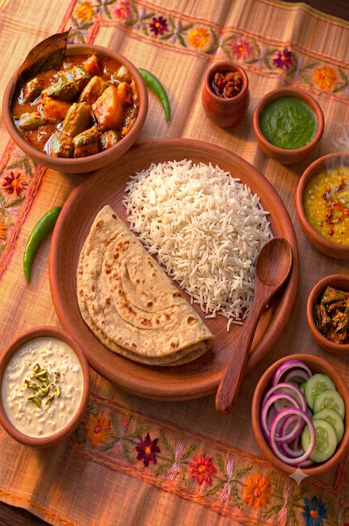 Pahuna Parwal Aloo Thali